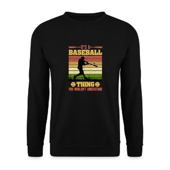 It's a Baseball Thing - Unisex Sweatshirt - black - Front - Alina (178cm) & Michal (187cm)