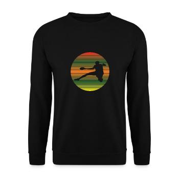 Handball Handballspieler Handballverein Handballer - Unisex Pullover - Schwarz - Vorne - Alina (178cm) & Michal (187cm)