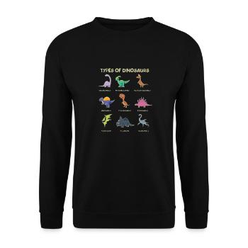 Kinder Arten von Dinosauriern Dino Expert - Unisex Pullover - Schwarz - Vorne - Alina (178cm) & Michal (187cm)