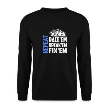 Race'em Break'em Fix'em Repeat Model Car Remote C - Unisex Sweatshirt - black - Front - Alina (178cm) & Michal (187cm)