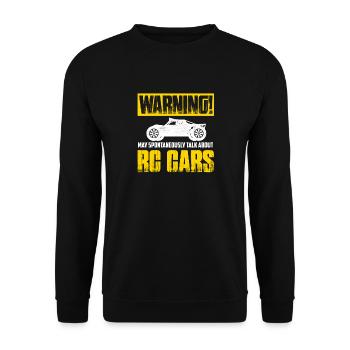 Warning! May Spontaneously Talk About RC Cars - Unisex Pullover - Schwarz - Vorne - Alina (178cm) & Michal (187cm)