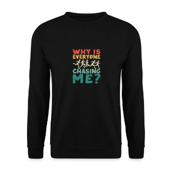 Pourquoi tout le monde est-il après moi? Drôle de croix - Sweat-shirt Unisexe - noir - Devant - Alina (178cm) & Michal (187cm)