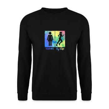 Amateurs de course à pied amusants Amateurs de jogging Coureurs - Sweat-shirt Unisexe - noir - Devant - Alina (178cm) & Michal (187cm)