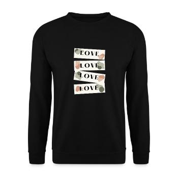 LOVE - Unisex Sweatshirt - black - Front - Alina (178cm) & Michal (187cm)