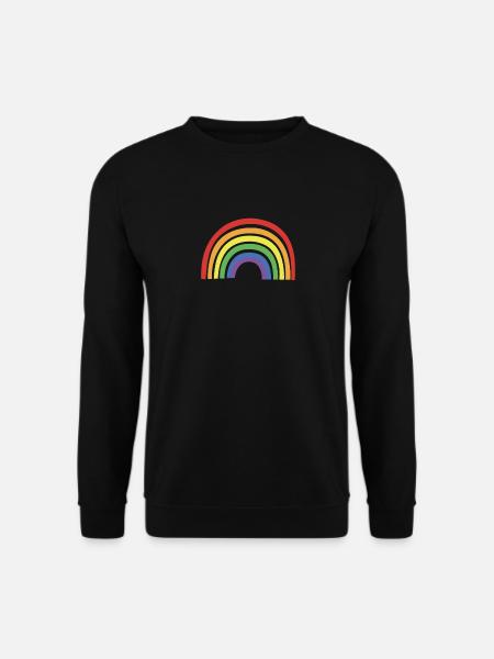 Gay Pride Rainbow; No Text; No Words; Retro - Unisex Sweatshirt - black