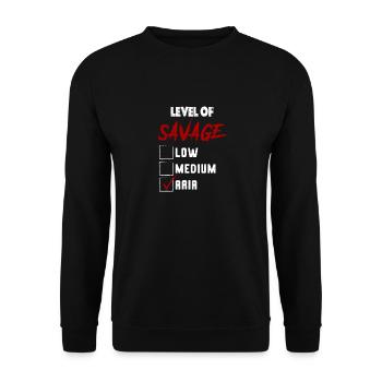Level of Savage: ARIA Checkmark Novelty Custom Nam - Unisex Sweatshirt - black - Front - Alina (178cm) & Michal (187cm)