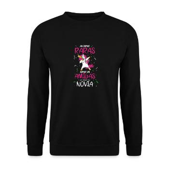 No Somos Raros Somos Los Amigas Del Novia - Sweat-shirt Unisexe - noir - Devant - Alina (178cm) & Michal (187cm)