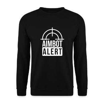 Aimbot Alert Cheater Hacker Gamer Streamer Zocken - Unisex Pullover - Schwarz - Vorne - Alina (178cm) & Michal (187cm)