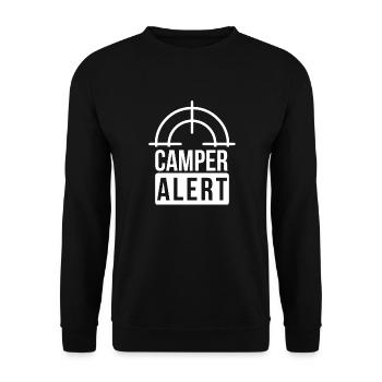 Camper Alert Gaming Streamer Gamer Warzone Zocker - Unisex Pullover - Schwarz - Vorne - Alina (178cm) & Michal (187cm)