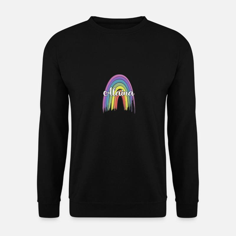 ALAINA Rainbow Cursive - Unisex Pullover - Schwarz