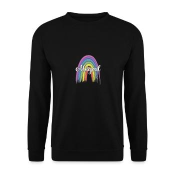 ABIGAIL Rainbow Cursive - Unisex Sweatshirt - black - Front - Alina (178cm) & Michal (187cm)