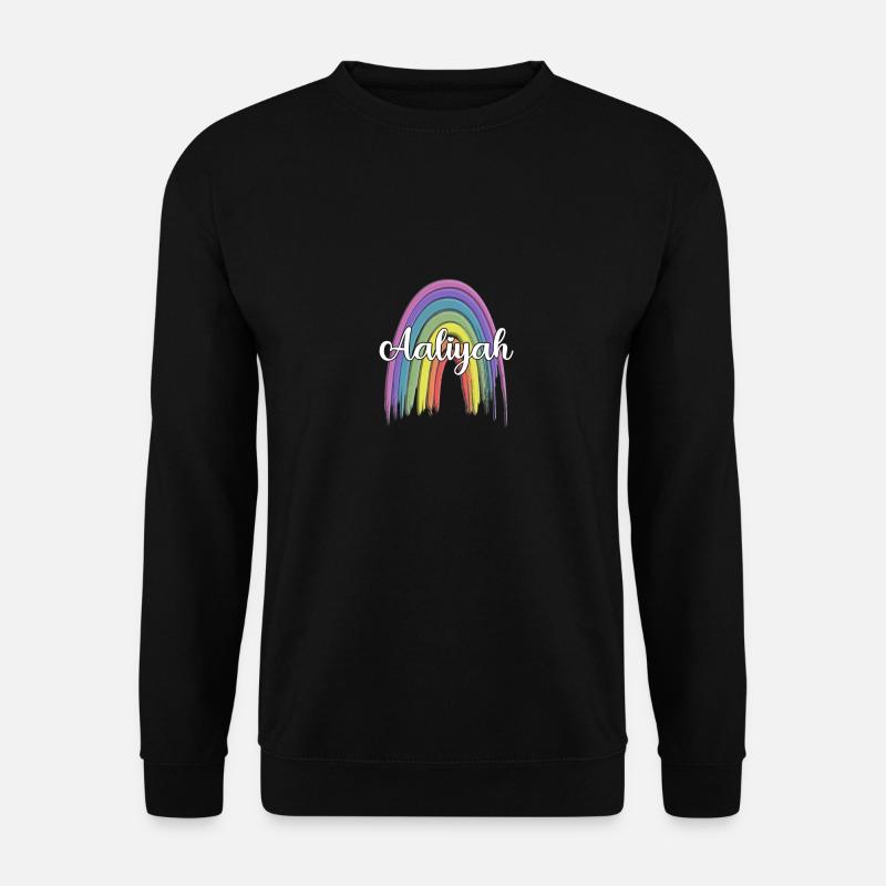 AALIYAH regnbue kursiv - Unisex sweater - sort