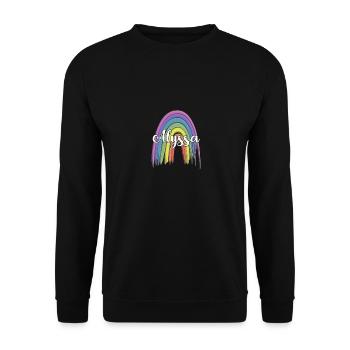 ALYSSA Rainbow Cursive - Sweat-shirt Unisexe - noir - Devant - Alina (178cm) & Michal (187cm)