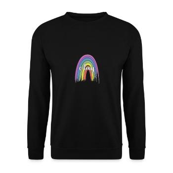 ADALYN Rainbow Cursive - Sweat-shirt Unisexe - noir - Devant - Alina (178cm) & Michal (187cm)