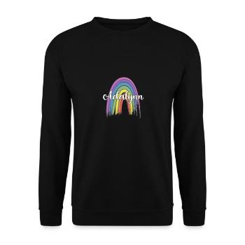 ANDREA Rainbow Cursive - Sweat-shirt Unisexe - noir - Devant - Alina (178cm) & Michal (187cm)