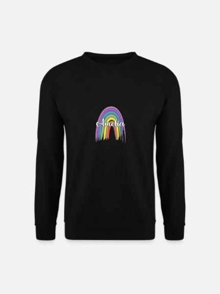 AMELIA Rainbow Cursive - Unisex Pullover - Schwarz