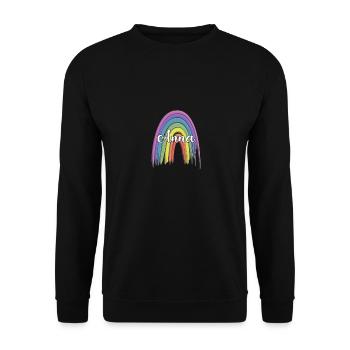 ANNA Rainbow Cursive - Unisex Sweatshirt - black - Front - Alina (178cm) & Michal (187cm)