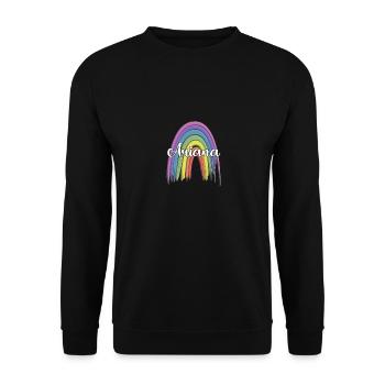 ARIANA Rainbow Cursive - Unisex Pullover - Schwarz - Vorne - Alina (178cm) & Michal (187cm)
