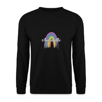 ANNABELLE Rainbow Cursive - Unisex Pullover - Schwarz - Vorne - Alina (178cm) & Michal (187cm)
