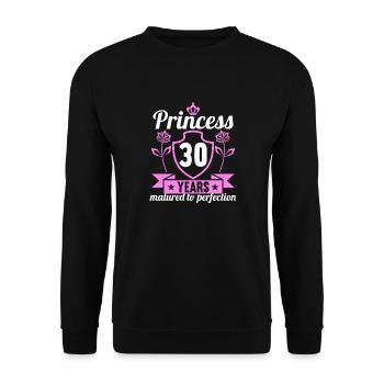 30 year old girl 30 bday Princess 30 birthday - Unisex Sweatshirt - black - Front - Alina (178cm) & Michal (187cm)