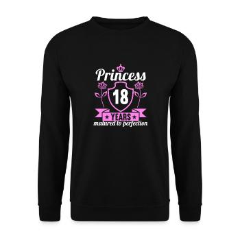 18 ans fille 18 bday Princesse 18 anniversaire - Sweat-shirt Unisexe - noir - Devant - Alina (178cm) & Michal (187cm)