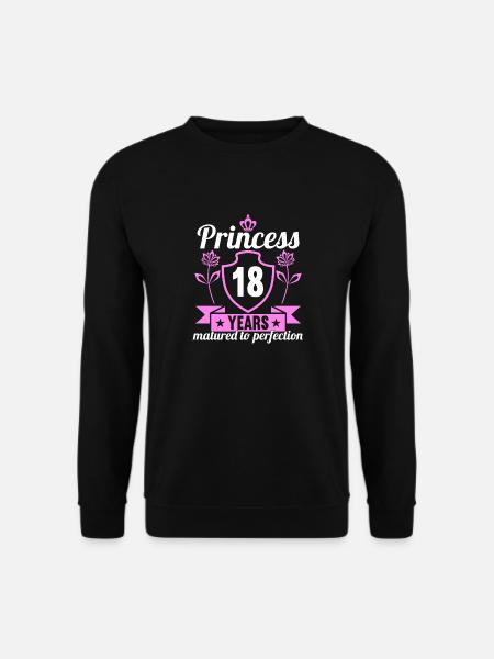 18 ans fille 18 bday Princesse 18 anniversaire - Sweat-shirt Unisexe - noir