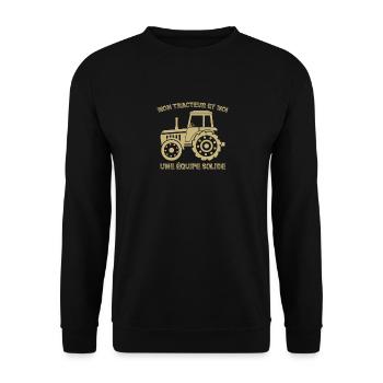Mon Tracteur Et Moi Une Équipe Solide, Agriculteur - Sweat-shirt Unisexe - noir - Devant - Alina (178cm) & Michal (187cm)