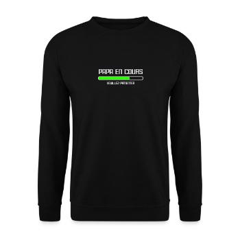 Papa En Cours Veuillez Patienter Futur Papa - Sweat-shirt Unisexe - noir - Devant - Alina (178cm) & Michal (187cm)
