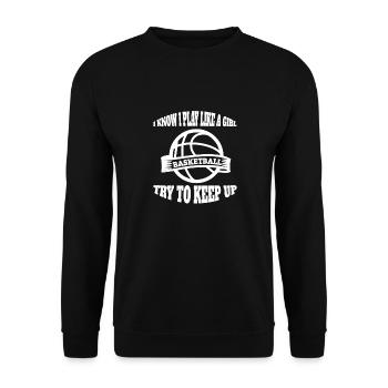 Joueuse de basket-ball Mme Amateur de basket-ball - Sweat-shirt Unisexe - noir - Devant - Alina (178cm) & Michal (187cm)