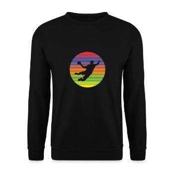 Handball Handballspieler Handballverein Handballer - Unisex Pullover - Schwarz - Vorne - Alina (178cm) & Michal (187cm)