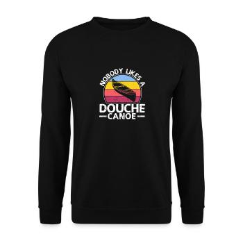 Nobody likes a Duppen Canoe Funny Camping Canoe - Unisex Sweatshirt - black - Front - Alina (178cm) & Michal (187cm)