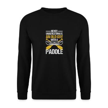 Canoë amusant Ne sous-estimez jamais un - Sweat-shirt Unisexe - noir - Devant - Alina (178cm) & Michal (187cm)