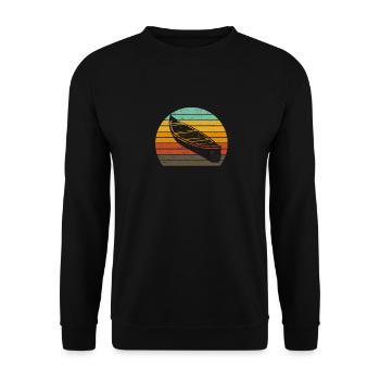 Retro Kayak Canoe Lovers Funny Kayaking - Unisex Sweatshirt - black - Front - Alina (178cm) & Michal (187cm)