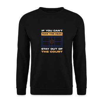 Outdoor Gartenspiel Lustiges Pickleball Design mit - Unisex Pullover - Schwarz - Vorne - Alina (178cm) & Michal (187cm)