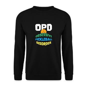 Outdoor Gartenspiel Lustiges Pickleball Design mit - Unisex Pullover - Schwarz - Vorne - Alina (178cm) & Michal (187cm)