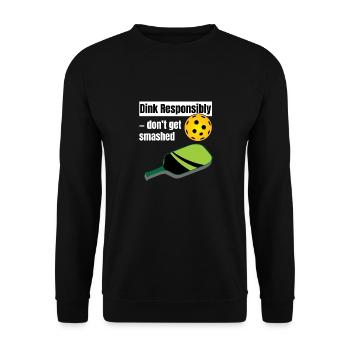 Outdoor Gartenspiel Lustiges Pickleball Design mit - Unisex Pullover - Schwarz - Vorne - Alina (178cm) & Michal (187cm)