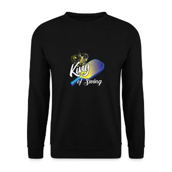 Outdoor Gartenspiel Lustiges Pickleball Design mit - Unisex Pullover - Schwarz - Vorne - Alina (178cm) & Michal (187cm)