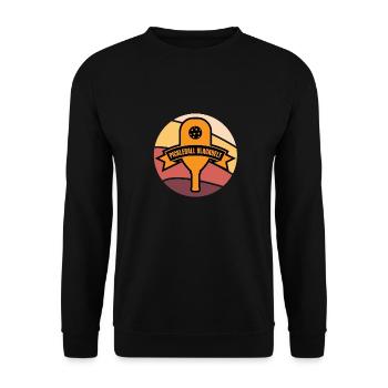 Outdoor Gartenspiel Lustiges Pickleball Design mit - Unisex Pullover - Schwarz - Vorne - Alina (178cm) & Michal (187cm)
