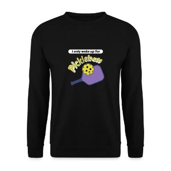 Outdoor Gartenspiel Lustiges Pickleball Design mit - Unisex Pullover - Schwarz - Vorne - Alina (178cm) & Michal (187cm)