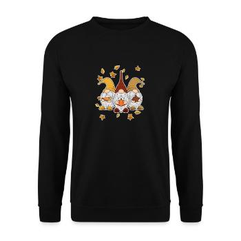 Gnomes I Pumpkin I Autumn Thanksgiving - Unisex Sweatshirt - black - Front - Alina (178cm) & Michal (187cm)