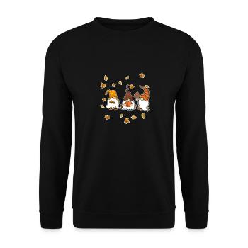 Gnomes I Pumpkin I Autumn Thanksgiving - Unisex Sweatshirt - black - Front - Alina (178cm) & Michal (187cm)