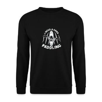 Kayaking River White Water Rafting I Need - Unisex Sweatshirt - black - Front - Alina (178cm) & Michal (187cm)