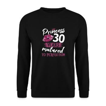 30 year old girl 30 bday Princess 30 birthday - Unisex Sweatshirt - black - Front - Alina (178cm) & Michal (187cm)