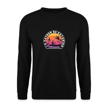 Ich bin lieber am See Kajakfahren Lustiges Kanuing - Unisex Pullover - Schwarz - Vorne - Alina (178cm) & Michal (187cm)
