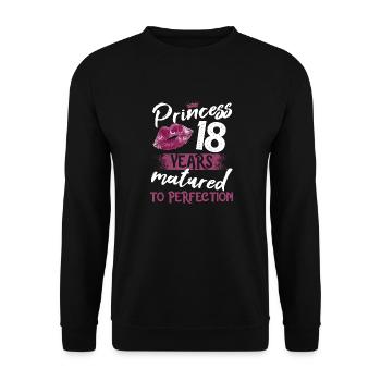 18 year old girl 18 bday Princess 18 birthday - Unisex Sweatshirt - black - Front - Alina (178cm) & Michal (187cm)