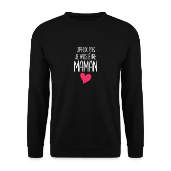 J'peux Pas Je Vais Être Maman, Enceinte, Future - Sweat-shirt Unisexe - noir - Devant - Alina (178cm) & Michal (187cm)