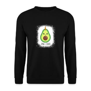 Uni-Cado the slightly different avocado - Unisex Sweatshirt - black - Front - Alina (178cm) & Michal (187cm)