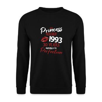 30ème anniversaire 30 ans de perfection Princesse 1993 - Sweat-shirt Unisexe - noir - Devant - Alina (178cm) & Michal (187cm)
