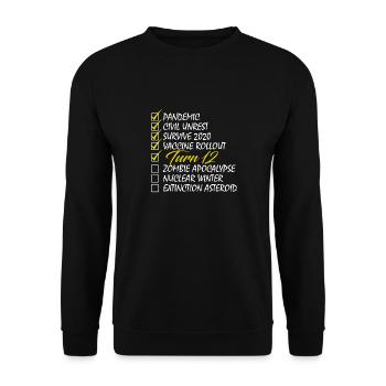 Turn 12 Checklist Funny Birthday Gift Funny Birthd - Unisex Pullover - Schwarz - Vorne - Alina (178cm) & Michal (187cm)