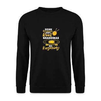 Some grandmas knit real grandma go kayaking - Unisex Sweatshirt - black - Front - Alina (178cm) & Michal (187cm)